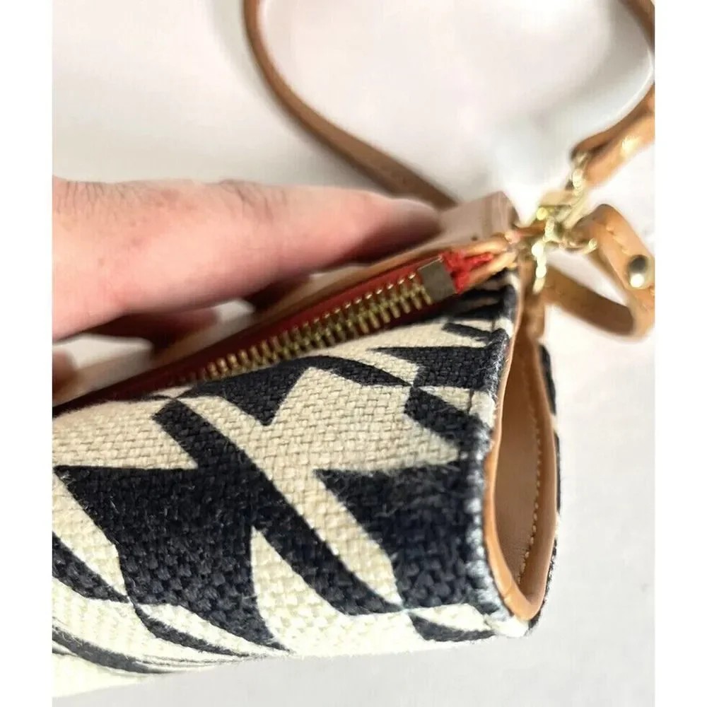 Spartina‎ 449 Houndstooth Stoddard Convertible Clutch Black White Tan Straw